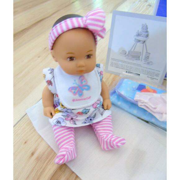 NEW American Girl Little Bitty Baby DOLL + HIGHCHAIR Diaper Clothes & Care Set - Picture 10 of 15